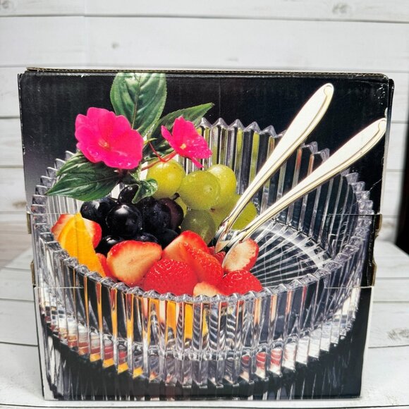 Mikasa Diamond Fire Crystal Cut Glass Hostess Serving Bowl 8.25" WY247/259 - Picture 10 of 11